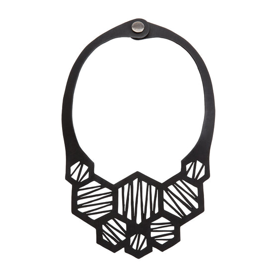 Honeycomb Recycled Rubber Necklace-0