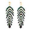 Areca Palm Leaf Reclaimed Rosewood Dangle Earrings-0