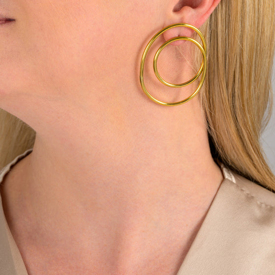 Dira Recycled Brass Statement Earrings-1