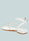 Flippity Studded Ankle Strap Flat Sandals-2