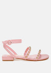 Flippity Studded Ankle Strap Flat Sandals-6