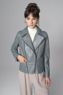  Gray Natural Leather﻿ Jacket-0