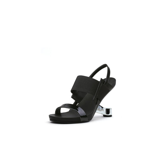 Artistic Glow Ankle Strap Pivot Heel Sandals-1